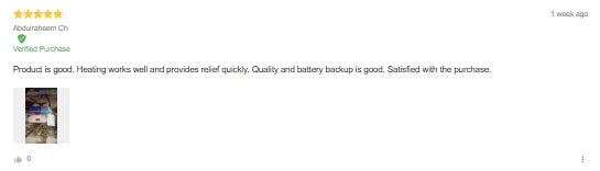 Customer review screenshot