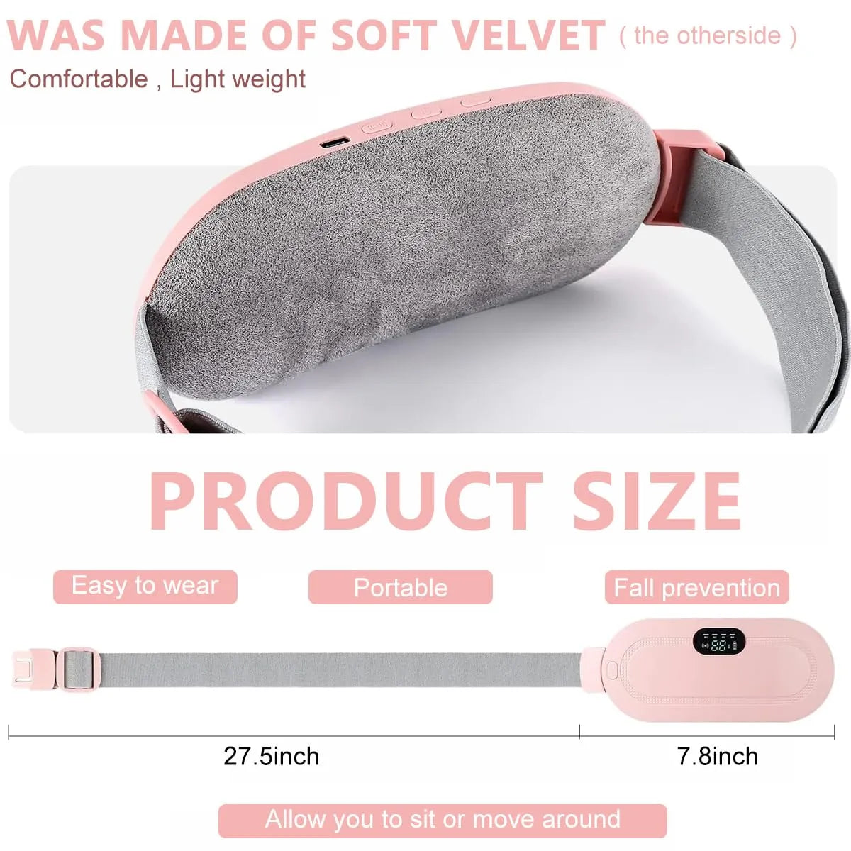 Soft velvet back and product size